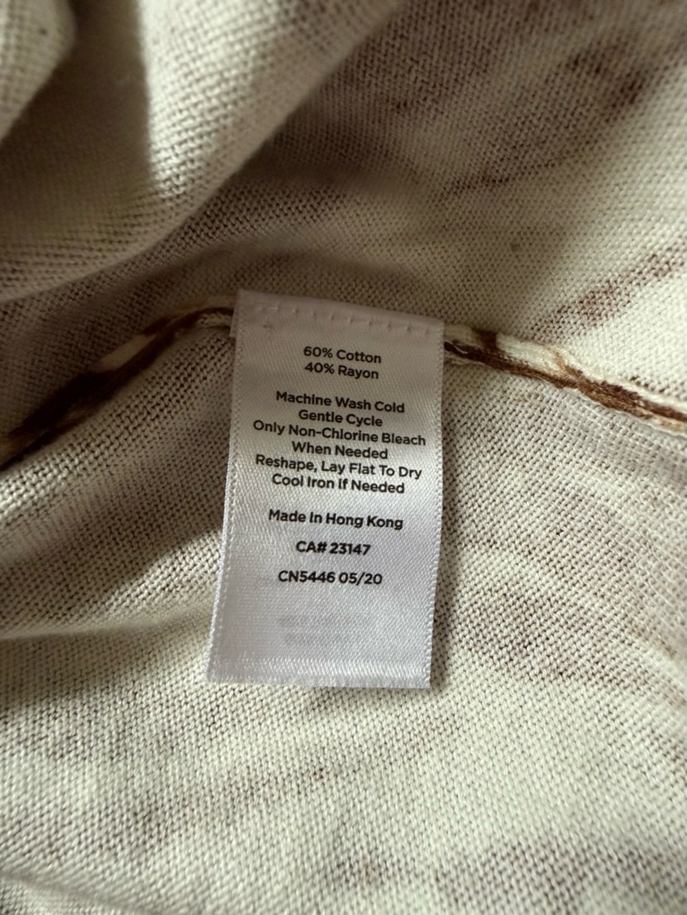 Talbots Button Charming Cardigan Feathered Waves Print Brown Cream Size XL - Picture 4 of 7